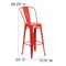 Merrick Lane Dothan Series Metal Stool with Removable Back for Indoor-Outdoor Use